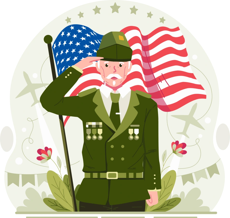 male veteran saluting